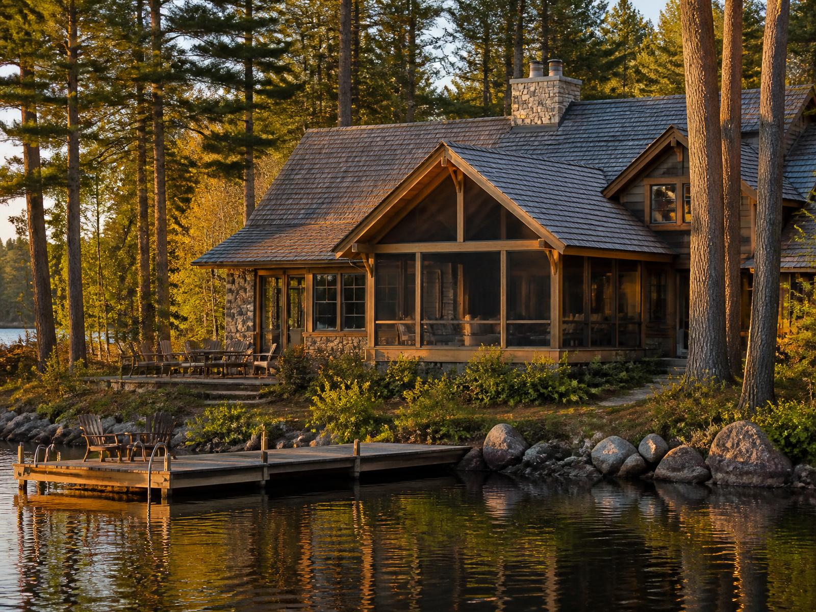 Lake Home Shingle Replacement — Northwoods lake near Tomahawk, WI