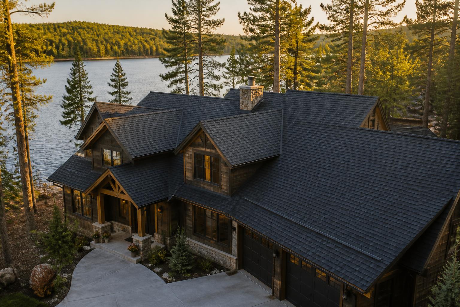 Roof replacement on a Northwoods home near Antigo, Wisconsin